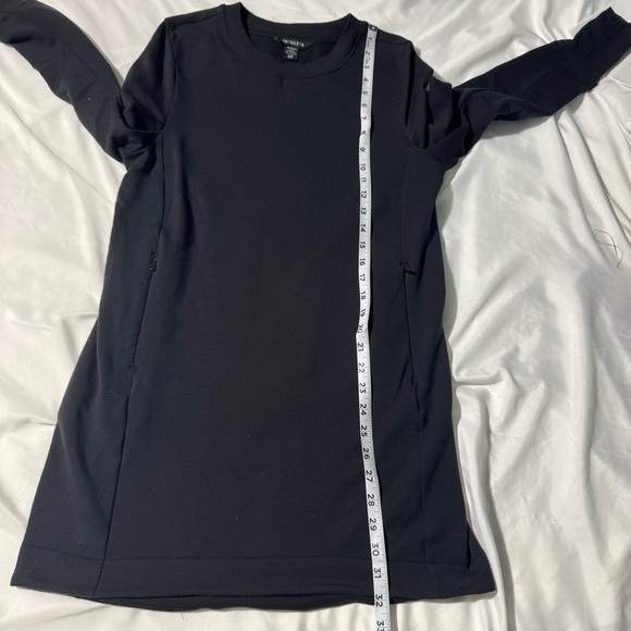 Athleta Sweatshirt Dress Zippered Pockets Black Size Small - Picture 10 of 15
